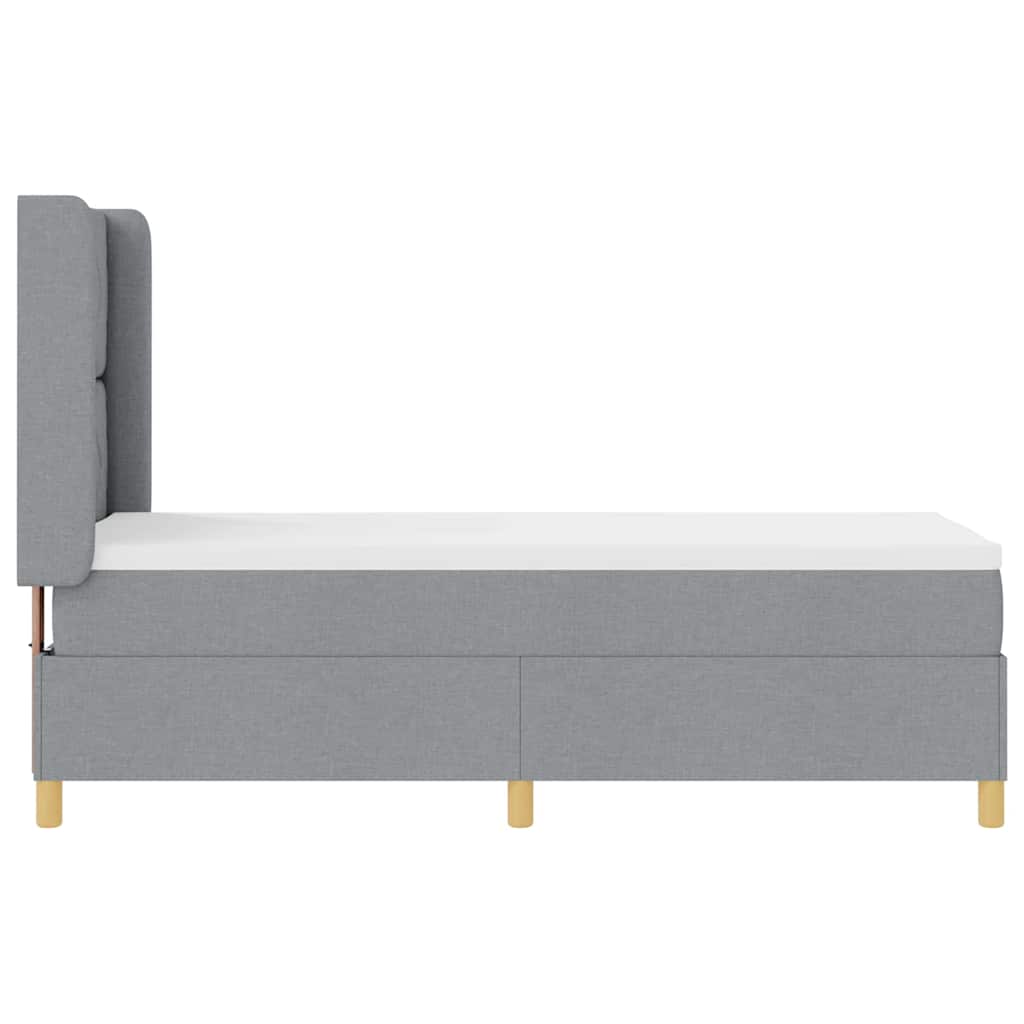Letto a molle con strisce LED Grigio chiaro 80 x 200 cm Tessuto | homemem39