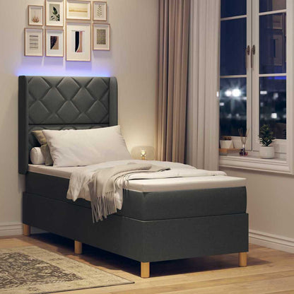 Letto a molle con strisce LED Grigio 80 x 200 cm Tessuto | homemem39