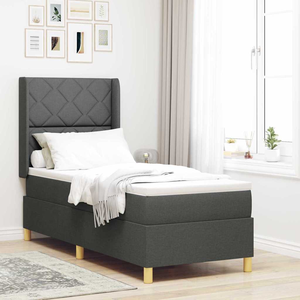 Letto a molle con strisce LED Grigio 80 x 200 cm Tessuto | homemem39