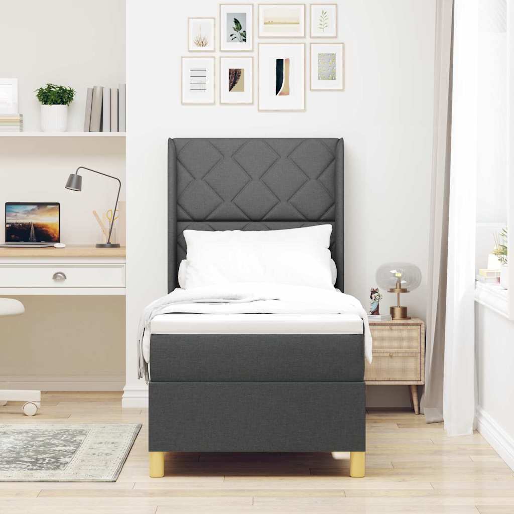 Letto a molle con strisce LED Grigio 80 x 200 cm Tessuto | homemem39