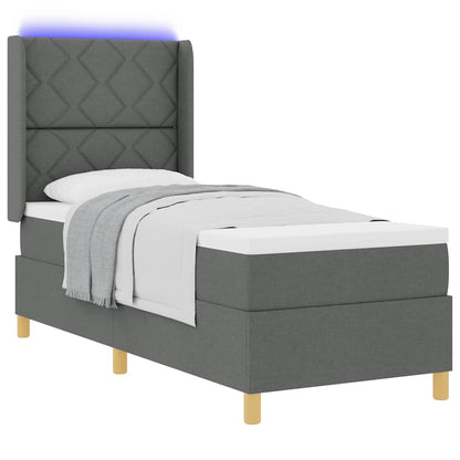 Letto a molle con strisce LED Grigio 80 x 200 cm Tessuto | homemem39