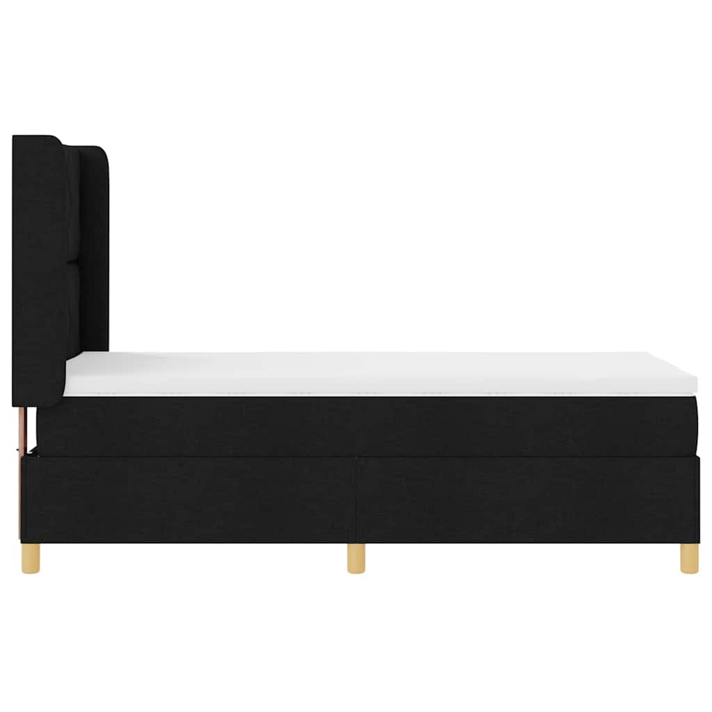 Letto a molle con strisce LED Nero 100 x 200 cm Tessuto | homemem39