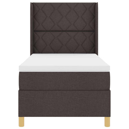 Letto a molle con strisce LED Marrone 100 x 200 cm Tessuto | homemem39
