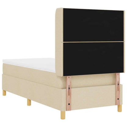 Letto a molle con strisce LED Crema 100 x 200 cm Tessuto | homemem39