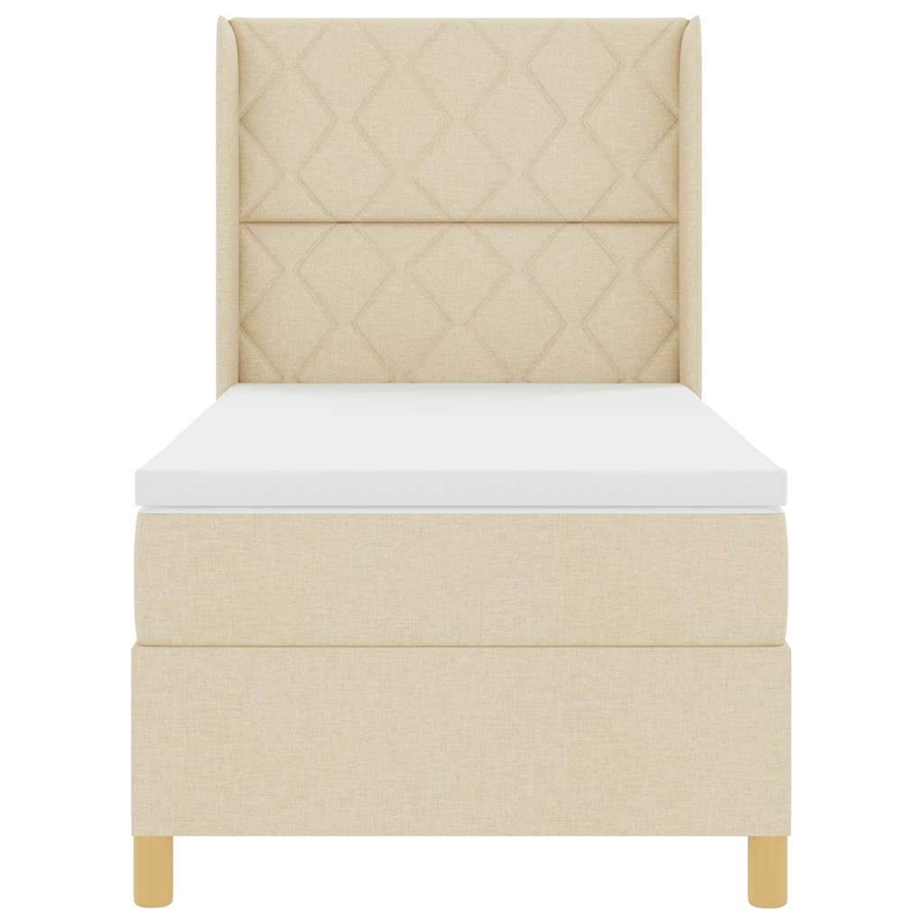 Letto a molle con strisce LED Crema 100 x 200 cm Tessuto | homemem39