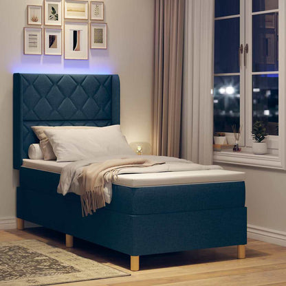 Letto a molle con strisce LED Blu 100 x 200 cm Tessuto | homemem39