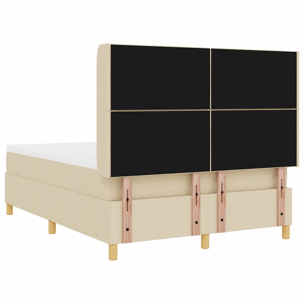 Letto a molle con strisce LED Crema 140 x 190 cm Tessuto | homemem39