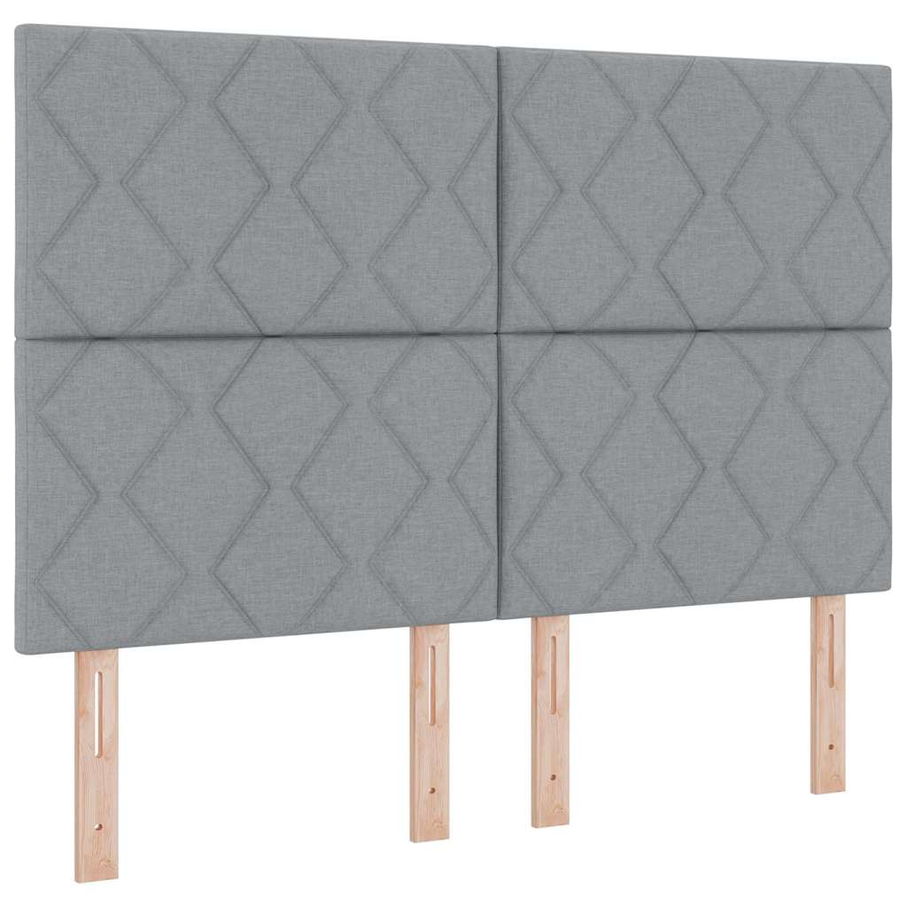 Letto a molle con testiera Grigio chiaro 140 x 200 cm Tessuto | homemem39
