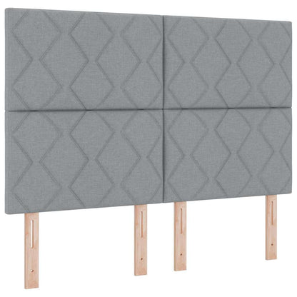 Letto a molle con testiera Grigio chiaro 140 x 200 cm Tessuto | homemem39