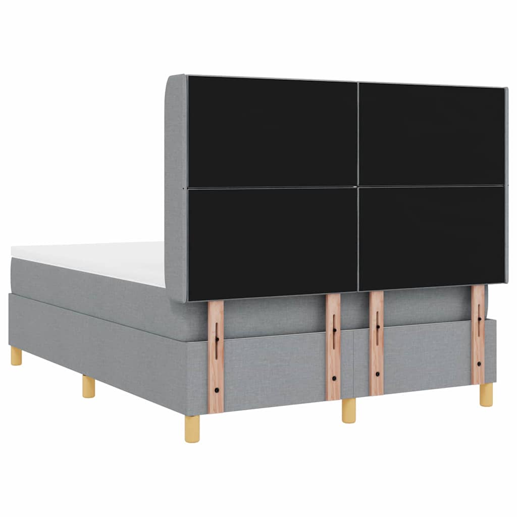 Letto a molle con testiera Grigio chiaro 140 x 200 cm Tessuto | homemem39