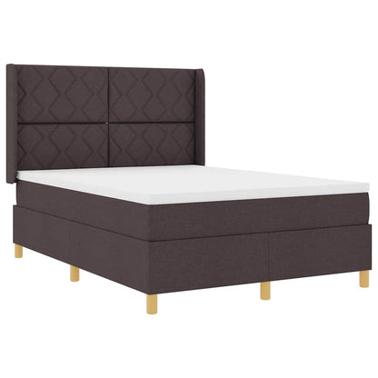 Letto a molle con strisce LED Marrone 140 x 200 cm Tessuto | homemem39