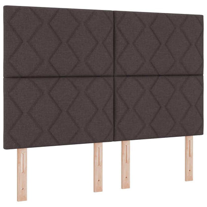 Letto a molle con strisce LED Marrone 140 x 200 cm Tessuto | homemem39