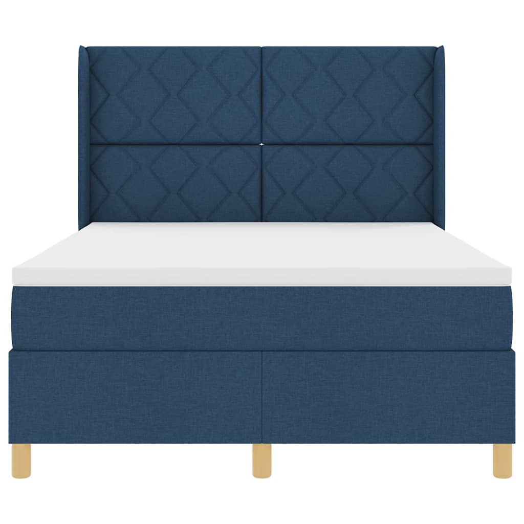 Letto a molle con strisce LED Blu 140 x 200 cm Tessuto | homemem39
