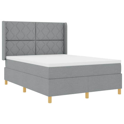 Letto a molle con testiera Grigio chiaro 160 x 200 cm Tessuto | homemem39