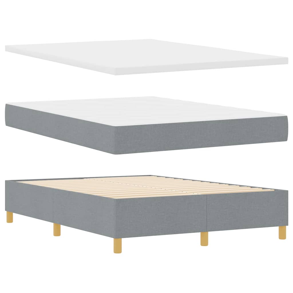Letto a molle con testiera Grigio chiaro 160 x 200 cm Tessuto | homemem39