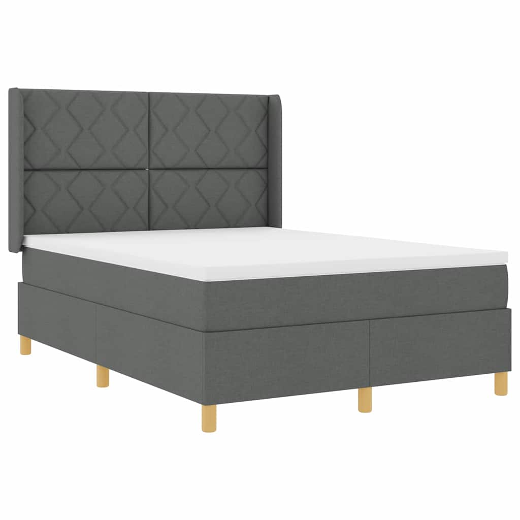 Letto a molle con strisce LED Grigio 160 x 200 cm Tessuto | homemem39