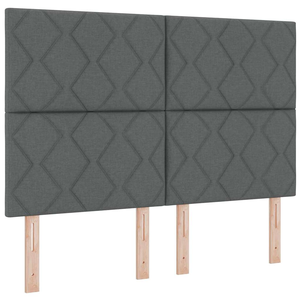 Letto a molle con strisce LED Grigio 160 x 200 cm Tessuto | homemem39
