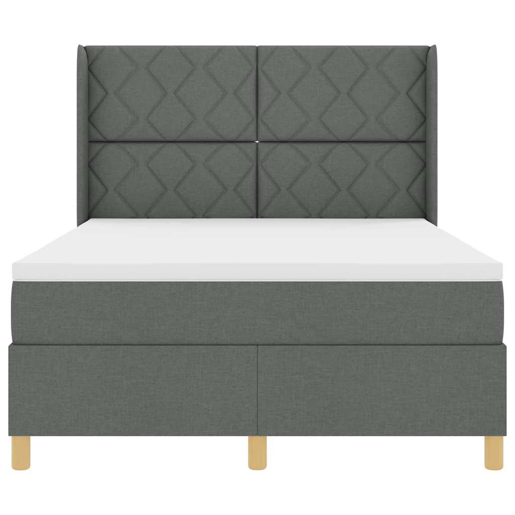 Letto a molle con strisce LED Grigio 160 x 200 cm Tessuto | homemem39