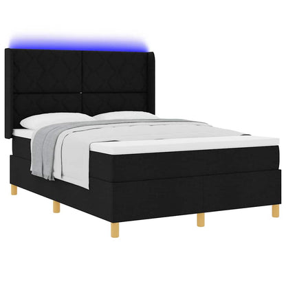 Letto a molle con strisce LED Nero 160 x 200 cm Tessuto | homemem39
