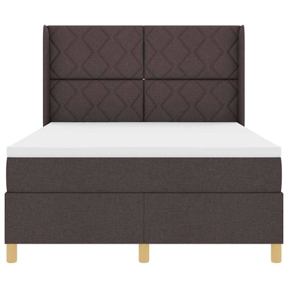 Letto a molle con materasso Marrone 160 x 200 cm Tessuto