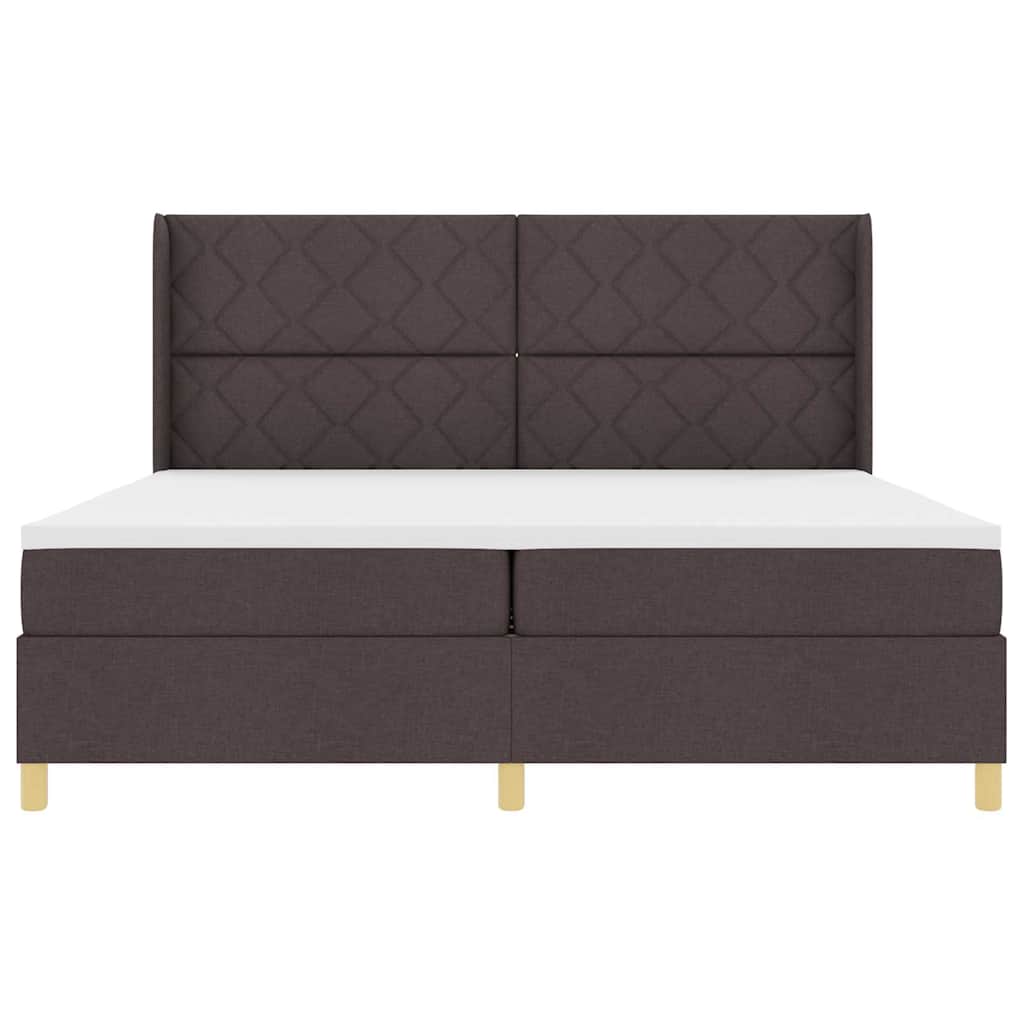 Letto a molle con strisce LED Marrone 200 x 200 cm Tessuto | homemem39