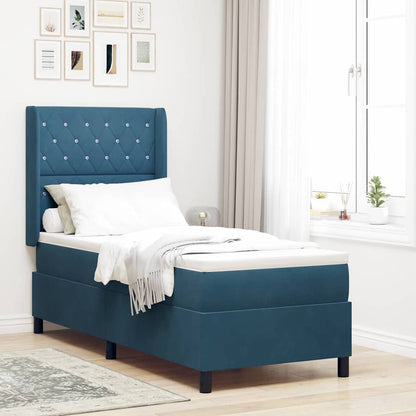 Letto a molle con materasso con led Blu 80 x 200 cm Velluto | homemem39