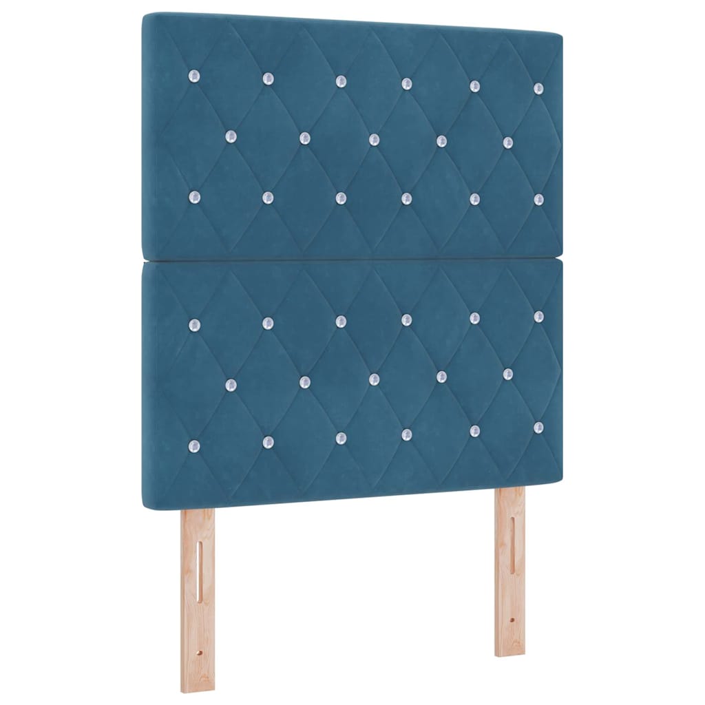 Letto a molle con materasso con led Blu 80 x 200 cm Velluto | homemem39