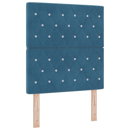 Letto a molle con materasso con led Blu 80 x 200 cm Velluto | homemem39