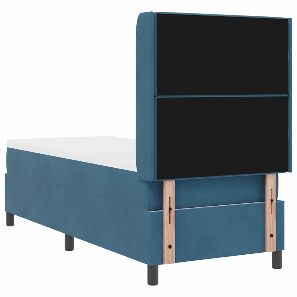 Letto a molle con materasso con led Blu 80 x 200 cm Velluto | homemem39