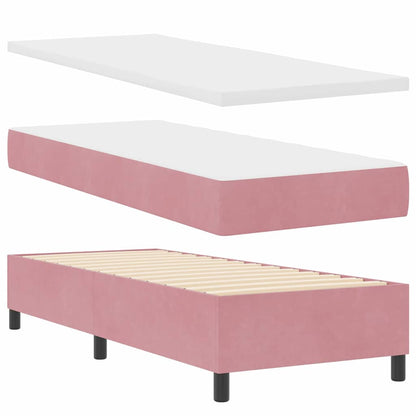 Letto a molle con materasso con led Rosa 80 x 200 cm Velluto | homemem39
