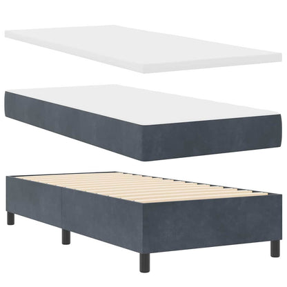 Letto a molle con materasso Grigio scuro 100 x 200 cm Velluto | homemem39