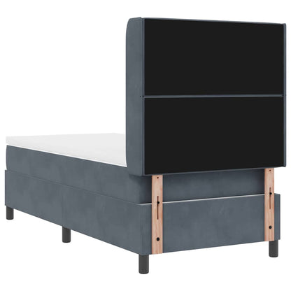 Letto a molle con materasso Grigio scuro 100 x 200 cm Velluto | homemem39