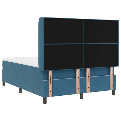 Letto a molle con strisce LED Blu 140 x 190 cm Velluto | homemem39