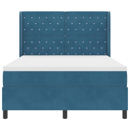 Letto a molle con strisce LED Blu 140 x 190 cm Velluto | homemem39