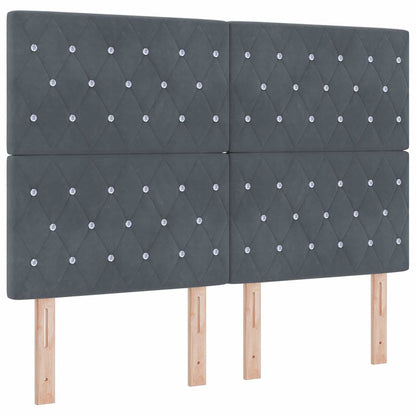 Letto a molle con strisce LED Grigio scuro 140 x 200 cm Velluto | homemem39