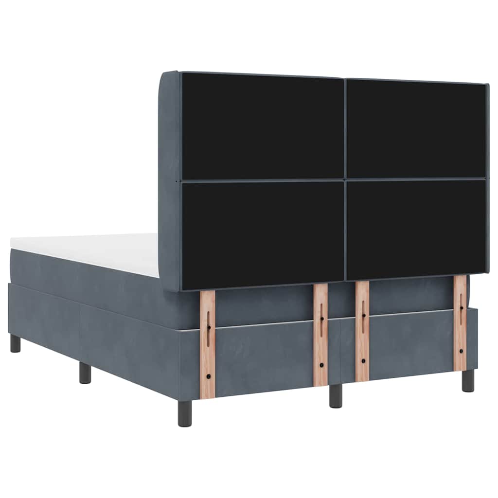 Letto a molle con strisce LED Grigio scuro 140 x 200 cm Velluto | homemem39