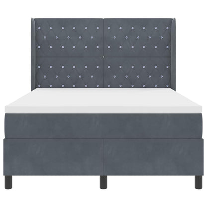 Letto a molle con strisce LED Grigio scuro 140 x 200 cm Velluto | homemem39
