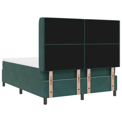 Letto a molle con strisce LED Verde Scuro 140 x 200 cm Velluto | homemem39