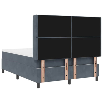 Letto a molle con materasso Grigio scuro 160 x 200 cm Velluto | homemem39
