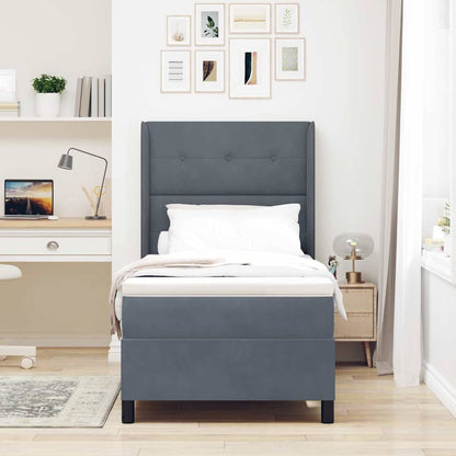 Letto a molle con strisce LED Grigio scuro 80 x 200 cm Velluto | homemem39
