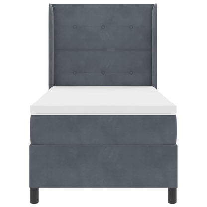 Letto a molle con strisce LED Grigio scuro 80 x 200 cm Velluto | homemem39