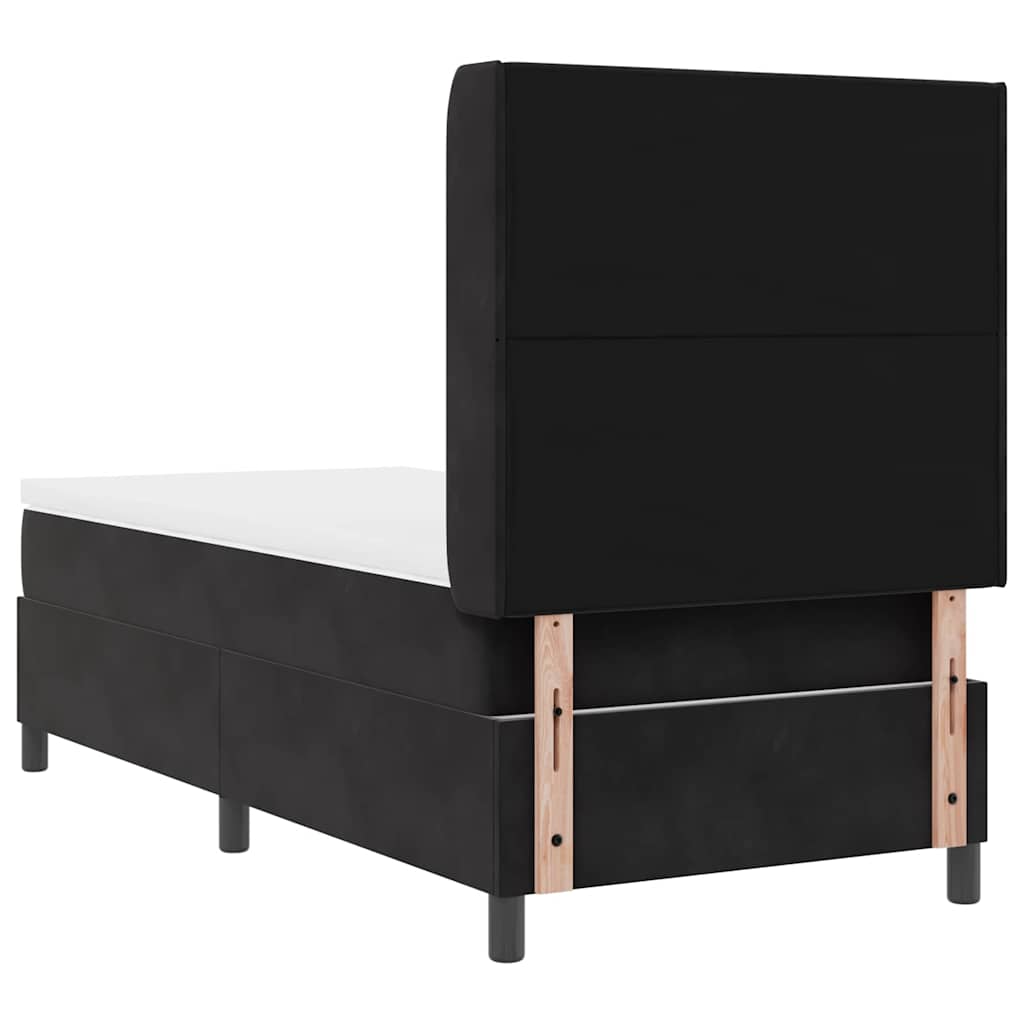 Letto a molle con strisce LED Nero 90 x 200 cm Velluto | homemem39