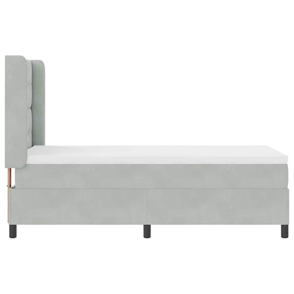 Letto a molle con testiera Grigio chiaro 100 x 200 cm Velluto | homemem39
