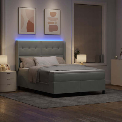 Letto a molle con testiera Grigio chiaro 140 x 190 cm Velluto | homemem39