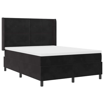 Letto a molle con strisce LED Nero 140 x 190 cm Velluto | homemem39