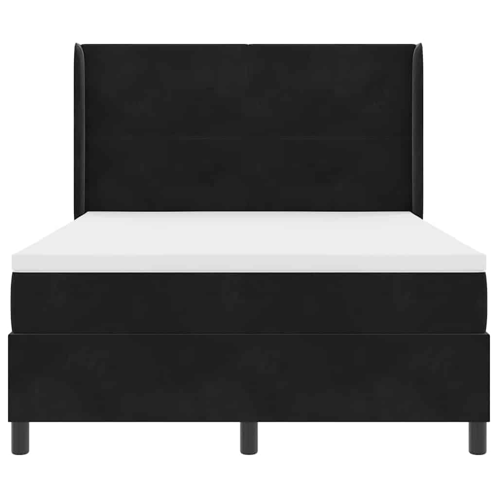 Letto a molle con strisce LED Nero 140 x 190 cm Velluto | homemem39