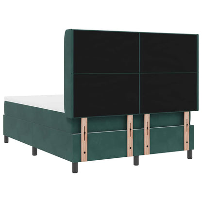Letto a molle con strisce LED Verde Scuro 140 x 200 cm Velluto | homemem39