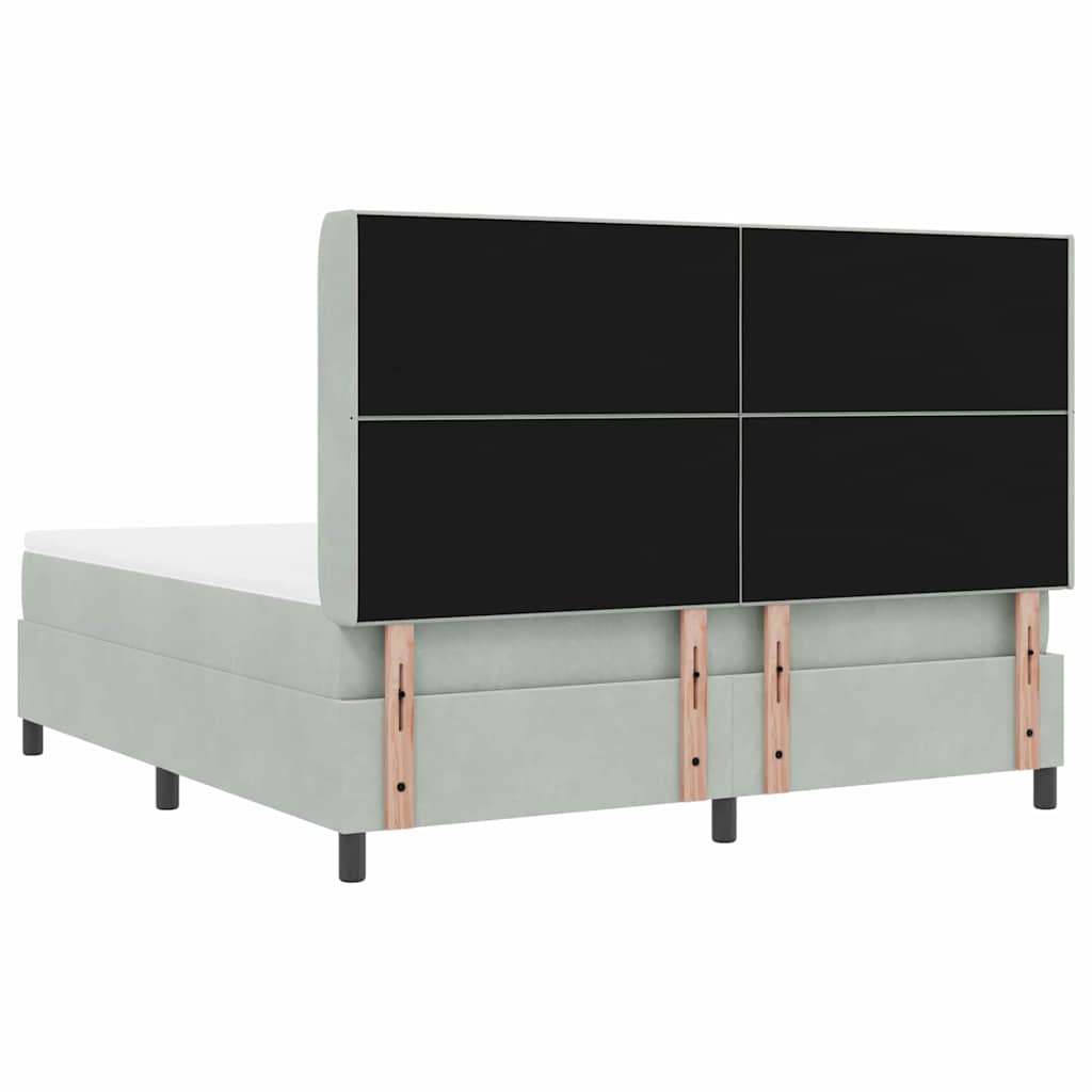 Letto a molle con testiera Grigio chiaro 180 x 200 cm Velluto | homemem39