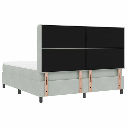 Letto a molle con testiera Grigio chiaro 180 x 200 cm Velluto | homemem39