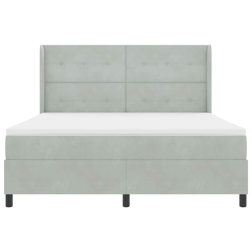 Letto a molle con testiera Grigio chiaro 180 x 200 cm Velluto | homemem39